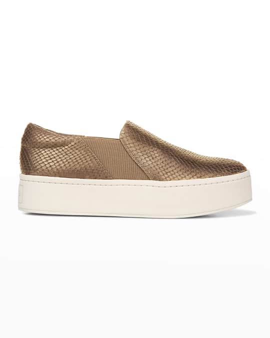 vince warren embossed leather platform skate sneakers