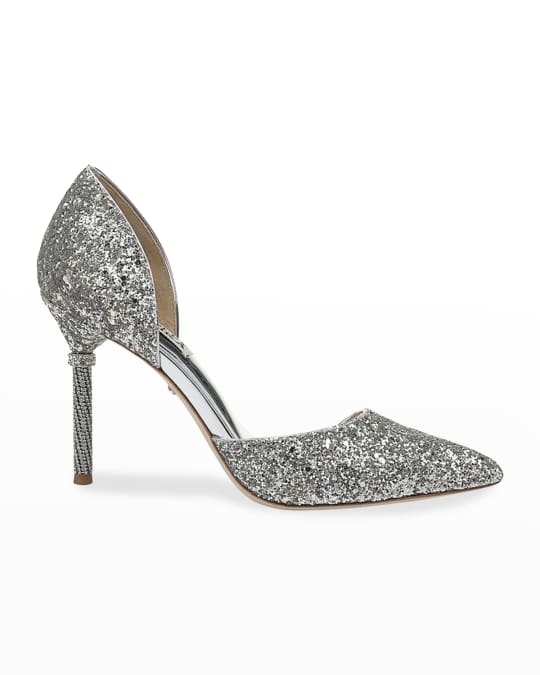 Badgley Mischka Ozara Glitter Pumps | Neiman Marcus