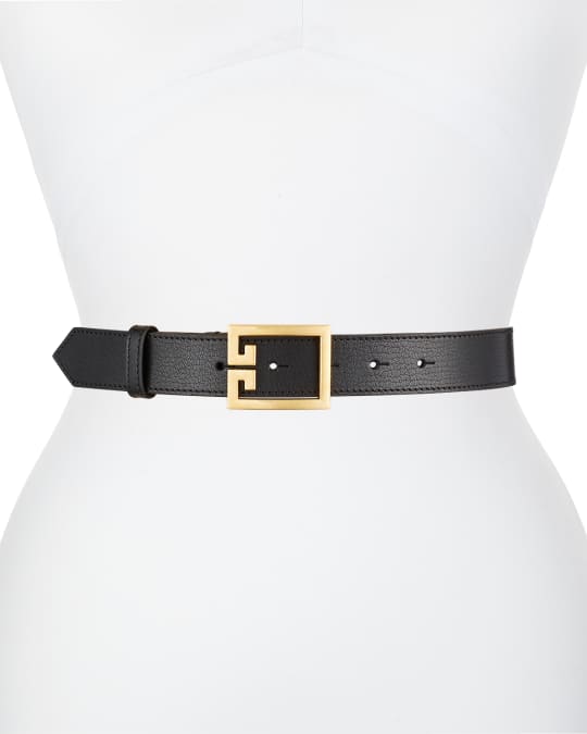 Goat Leather Belt w/ Double-G Logo Buckle