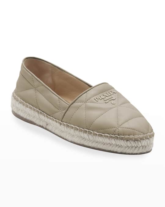 Prada flat quilted leather espadrilles
