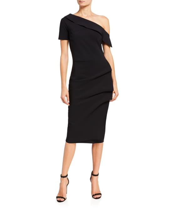 Chiara Boni La Petite Robe Asymmetric Shoulder Ruffle Skirt Dress ...