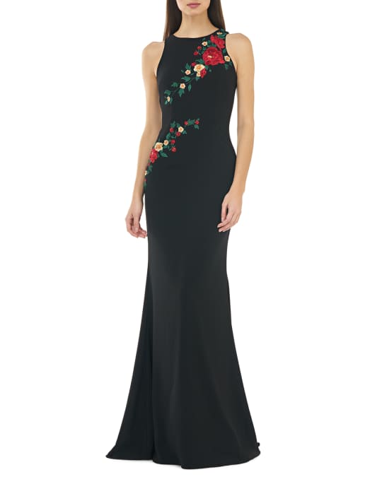Sequin embroidered trumpet gown carmen marc valvo infusion store