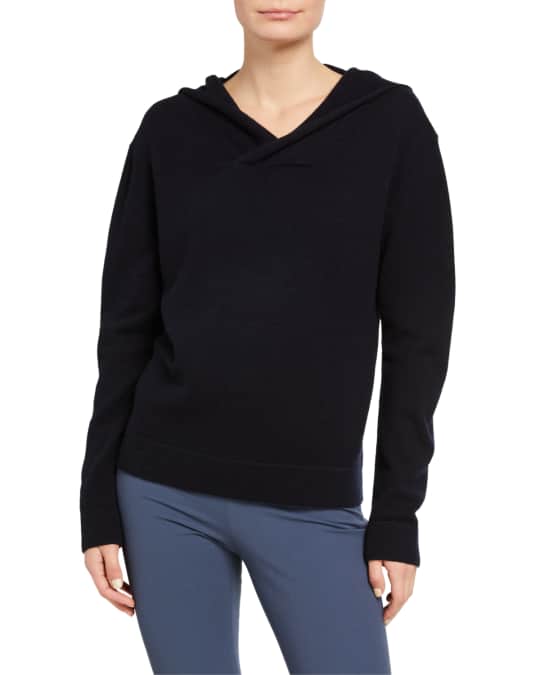 Cross Front Wool Cashmere Hoodie