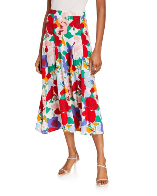 Faithfull The Brand Cuesta Floral Print Midi Skirt Neiman Marcus 8934