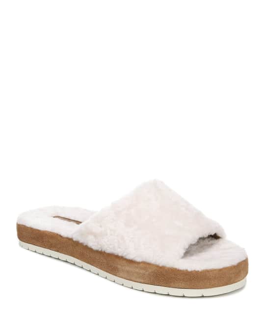 Vince kalina shearling and suede slides sales