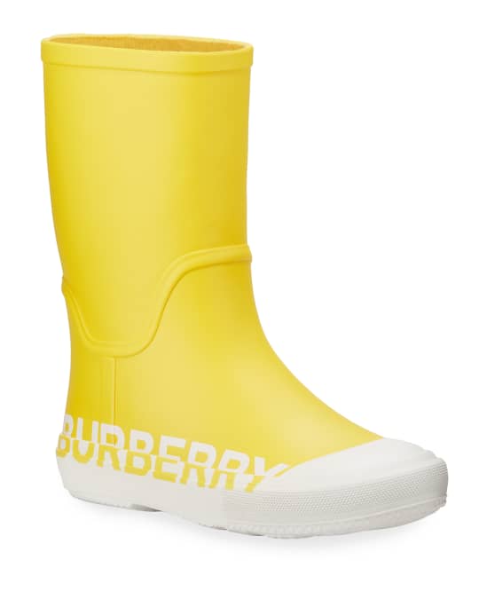 Burberry Hurston Two Tone Logo Rubber Rain Boots Toddler Kids
