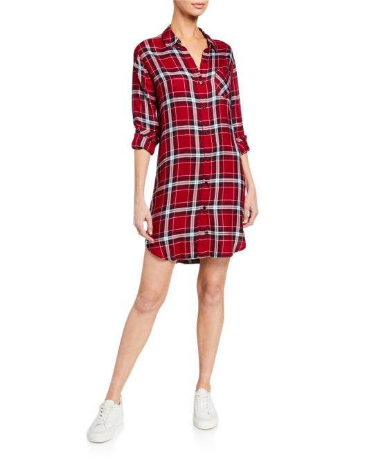 rails bianca shirt dress Rails Bianca Plaid Button-Down Shirt Dress