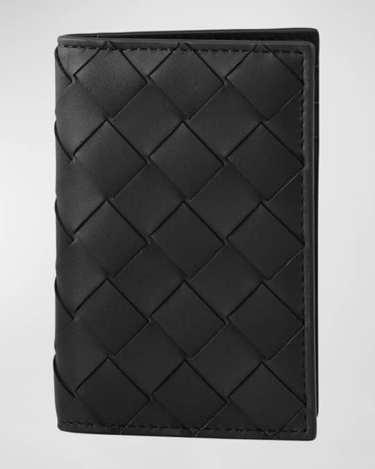 Bottega Veneta Men's Portacard Woven Leather Card Case