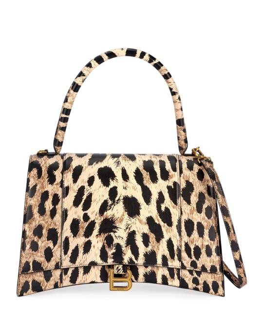 Balenciaga Hour Medium Leopard Top-Handle Bag | Neiman Marcus