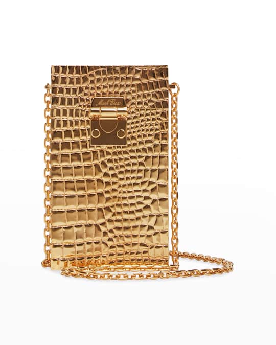 Mark Cross Jolie Metal Clutch Bag | Neiman Marcus