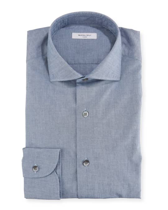 Boglioli Men's Chambray Dress Shirt Neiman Marcus