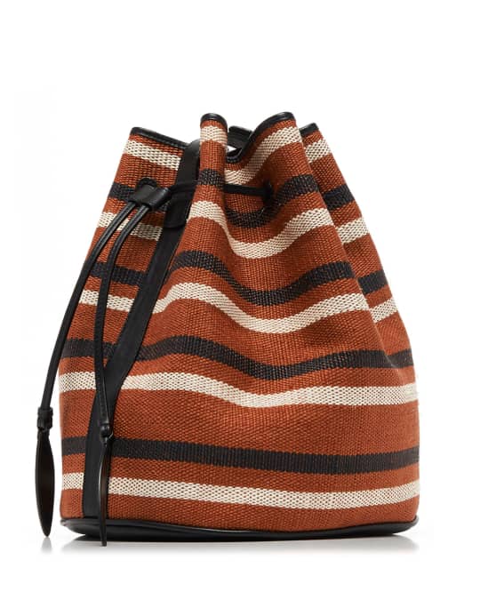 Hunting Season Large Striped Drawstring Bucket Bag | Neiman Marcus