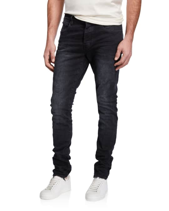 Men's P001 Black Resin Skinny Jeans