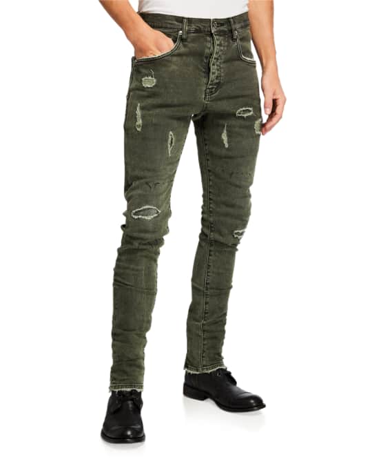 Men's Dropped-Fit Distressed Jeans
