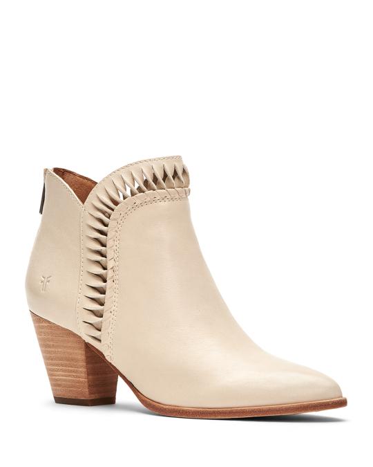 Frye Reed Feather Sheepskin Western Booties | Neiman Marcus