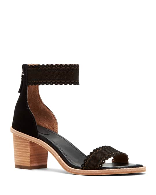 Frye Brielle Scallop Back Zip Sandals Neiman Marcus