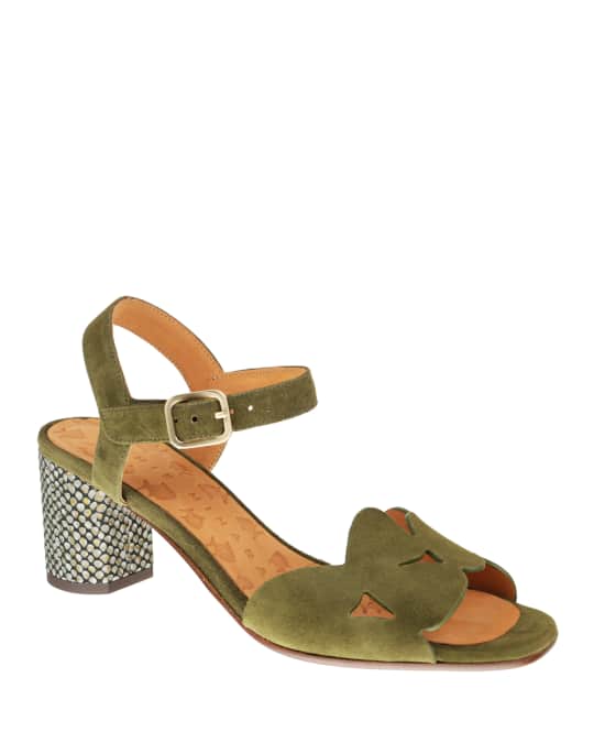 Chie Mihara Loran Suede Ankle Sandals | Neiman Marcus