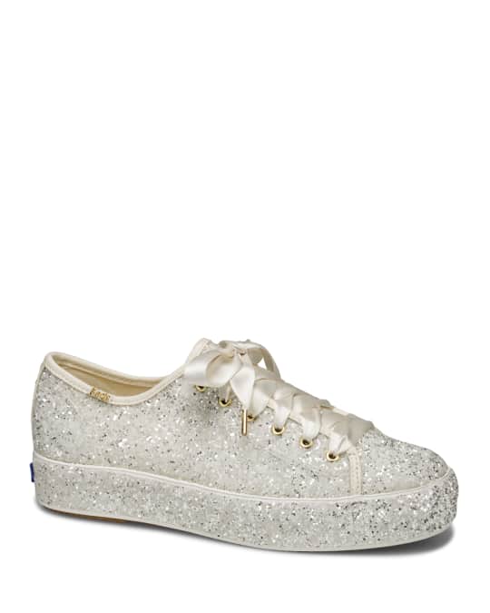 x kate spade triple kick all over glitter sneakers