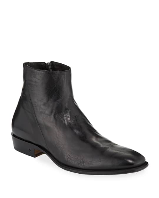 John Varvatos Men's Lewis Leather Side-Zip Boots | Neiman Marcus