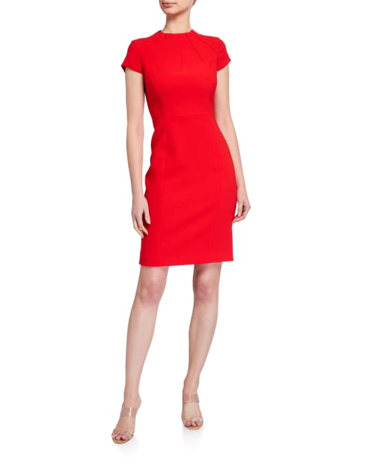 Tahari cap sleeve crepe sheath sale dress