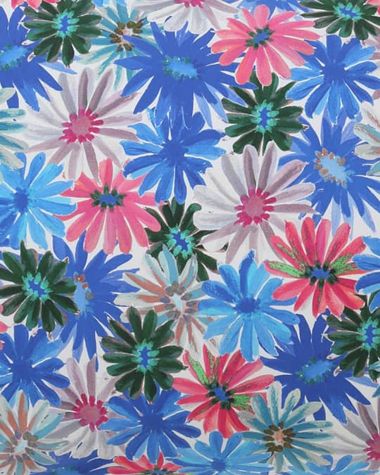 Kip&Co Kids' Petal Power Blue Cotton Fitted Sheet Twin Neiman Marcus