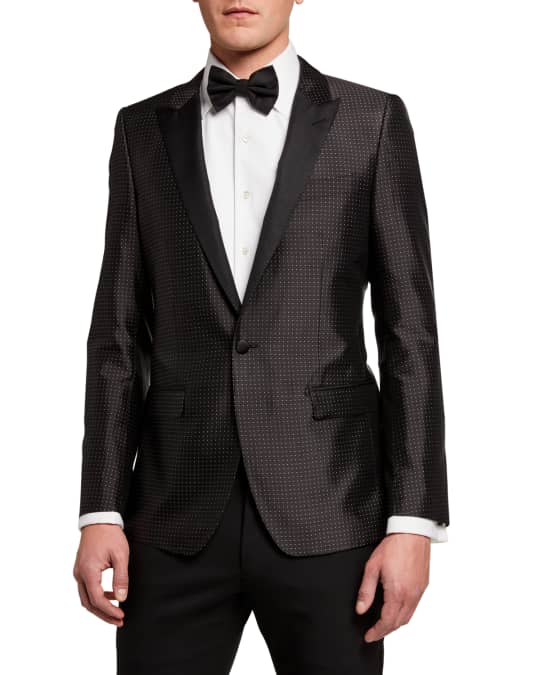 Dolce&Gabbana Men's Satin Dot Evening Jacket | Neiman Marcus