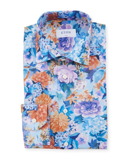 Eton Men's Slim Hand Painted Floral Dress Shirt | Neiman Marcus