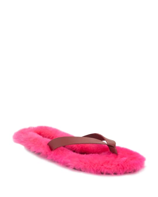 Tibi Bryan Fur Thong Sandals Neiman Marcus