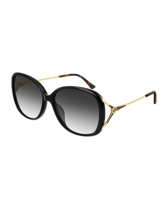 Gucci Butterfly Acetate & Metal Sunglasses | Neiman Marcus