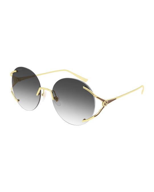 Gucci Rimless Round Metal Sunglasses | Neiman Marcus