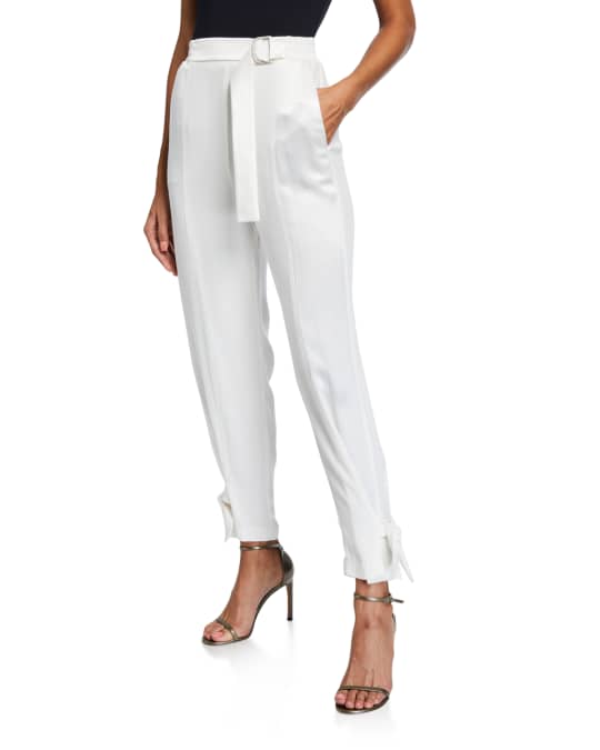 Marinaro Mid-Rise Belted Ankle Pants