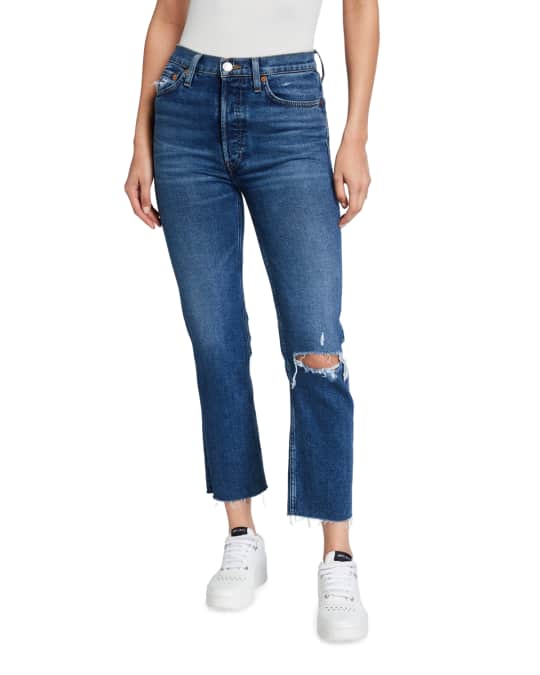 RE/DONE 70s Stove Pipe Distressed Jeans | Neiman Marcus
