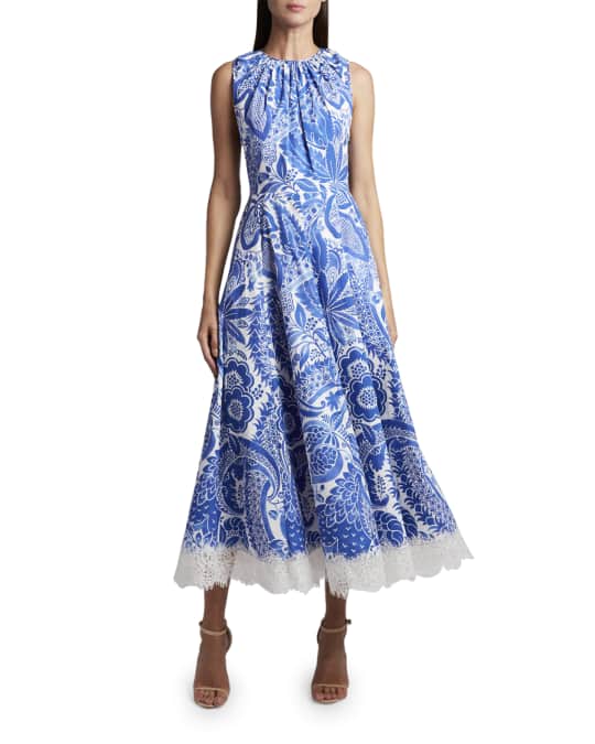 Andrew Gn Embroidered Floral-Edge Dress | Neiman Marcus