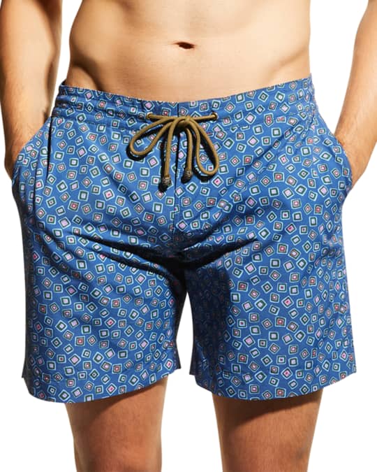 Charvet Men s Multicolor Squares Swim Shorts Neiman Marcus