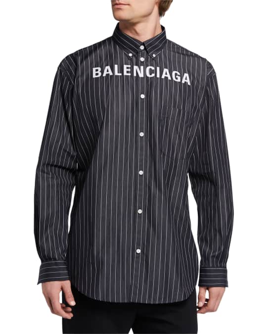 balenciaga poplin pinstripe shirt