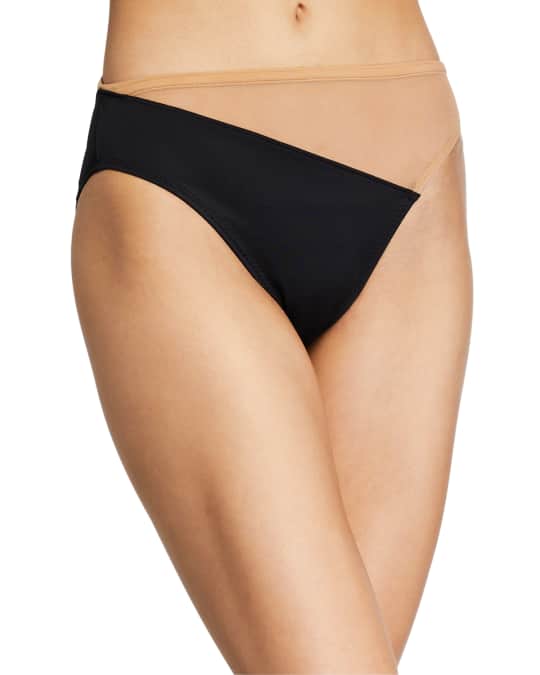 Snake Mesh High-Waist Bikini Bottom