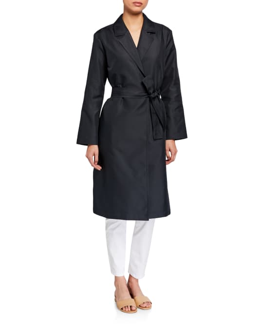 Plus Size Recycled Polyester Twill Belted Trench Coat