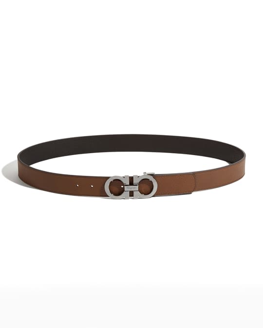 Ferragamo Men's Reversible Leather Gancini Belt | Neiman Marcus