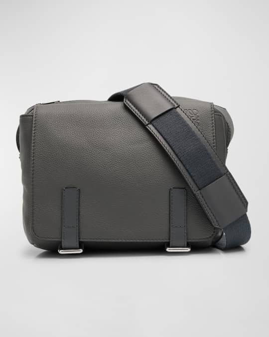 Loewe Men s XS Leather Military Messenger Bag Neiman Marcus