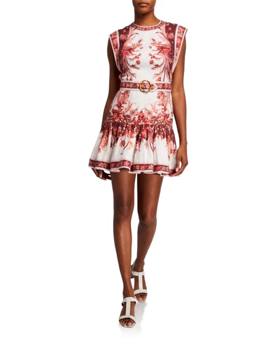 Zimmermann Wavelength Fluted Mini Dress Neiman Marcus