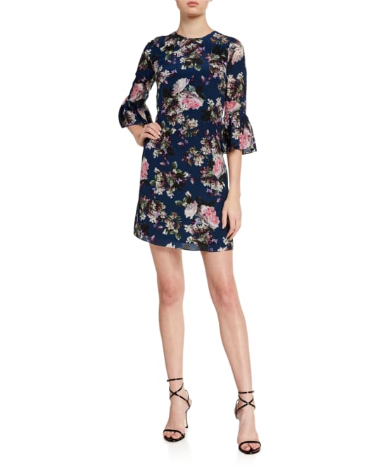 Erdem Elijah Emma Floral Print Silk Dress | Neiman Marcus