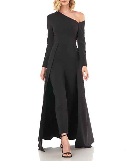 Long sleeve jumpsuit with skirt overlay new arrivals
