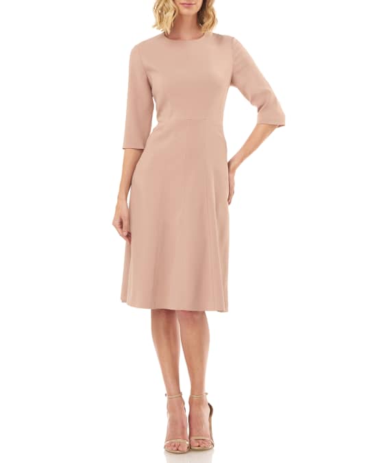 sachin and babi light blue dress Kay Unger New York Elena Jewel-Neck Stretch Crepe Cocktail Dress