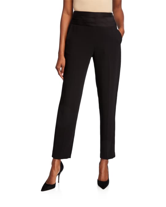 White Unisex Pants With Adjustable Cummerbund