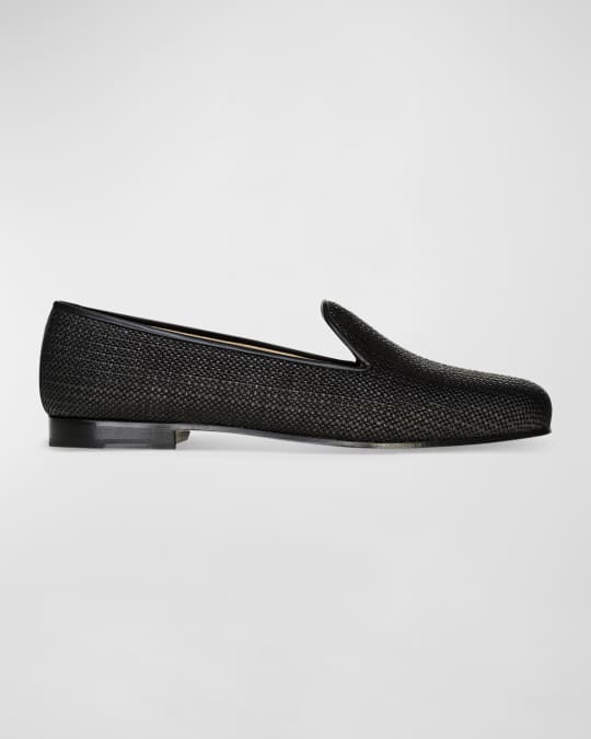 Men's Woven Raffia Slippers