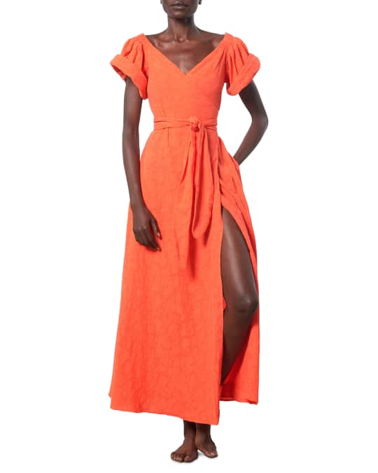 Mara Hoffman Adelina Short-Sleeve Wrap Coverup Dress | Neiman Marcus