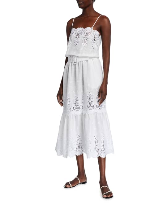 Miguelina Esme Dragonfly Roselle Linen Dress | Neiman Marcus