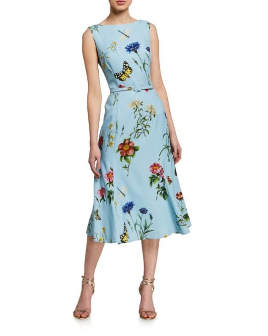 Oscar de la Renta Floral Print Day Dress | Neiman Marcus