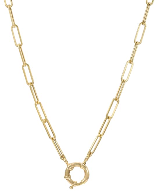 Zoe Lev Jewelry 14k Gold Paper Clip Large Clasp Chain Necklace | Neiman ...