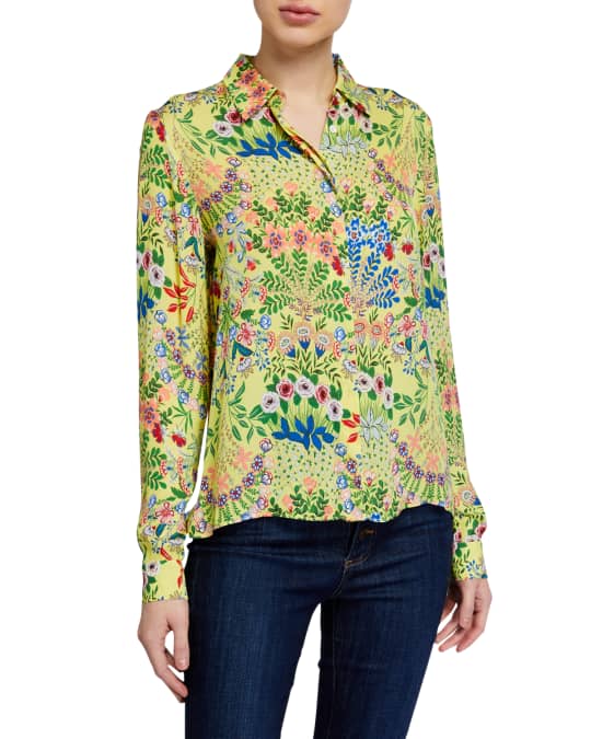 Alice + Olivia Willa Floral Print Shirt | Neiman Marcus